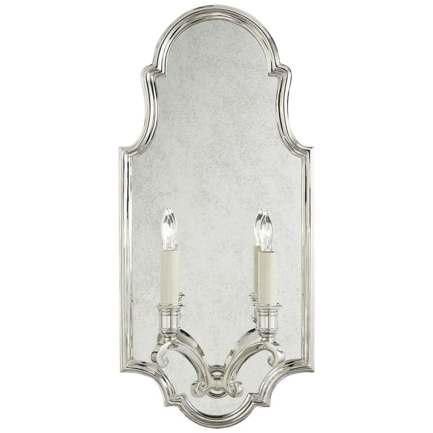 Sussy Medium Framed Double Sconce-Visual Comfort-VISUAL-CHD 1184PN-Wall LightingPolished Nickel-2-France and Son