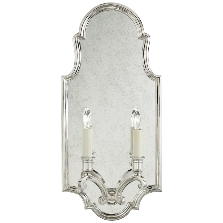 Sussy Medium Framed Double Sconce-Visual Comfort-VISUAL-CHD 1184PN-Wall LightingPolished Nickel-2-France and Son