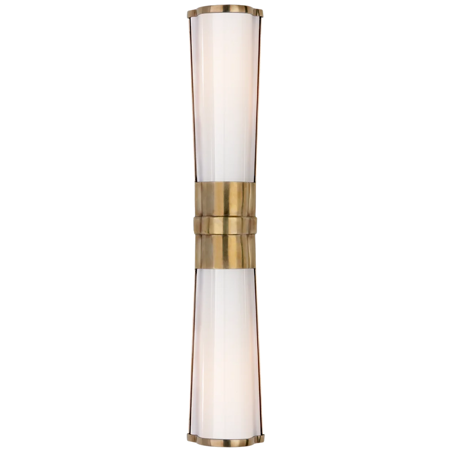 Carrie Linear Sconce-Visual Comfort-VISUAL-CHD 1563AB-WG-Wall LightingAntique-Burnished Brass-White Glass-1-France and Son