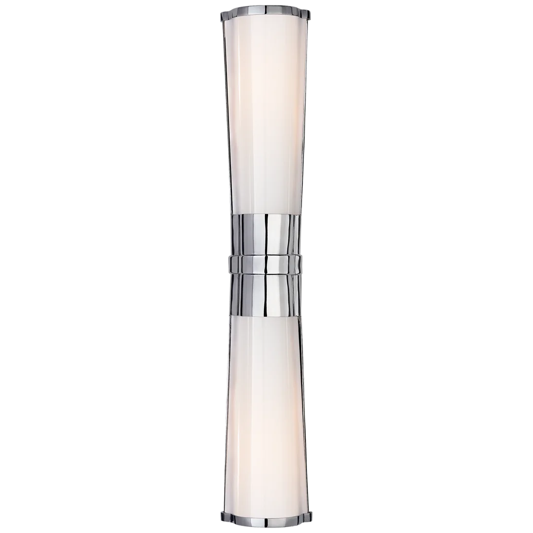 Carrie Linear Sconce-Visual Comfort-VISUAL-CHD 1563PN-WG-Wall LightingPolished Nickel-White Glass-2-France and Son