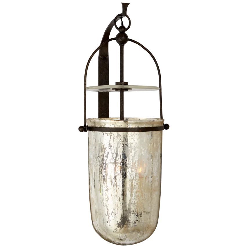 Lorde Medium Sconce-Visual Comfort-VISUAL-CHD 2270AI-MG-Wall LightingAged Iron-Antiqued Mercury Glass-1-France and Son