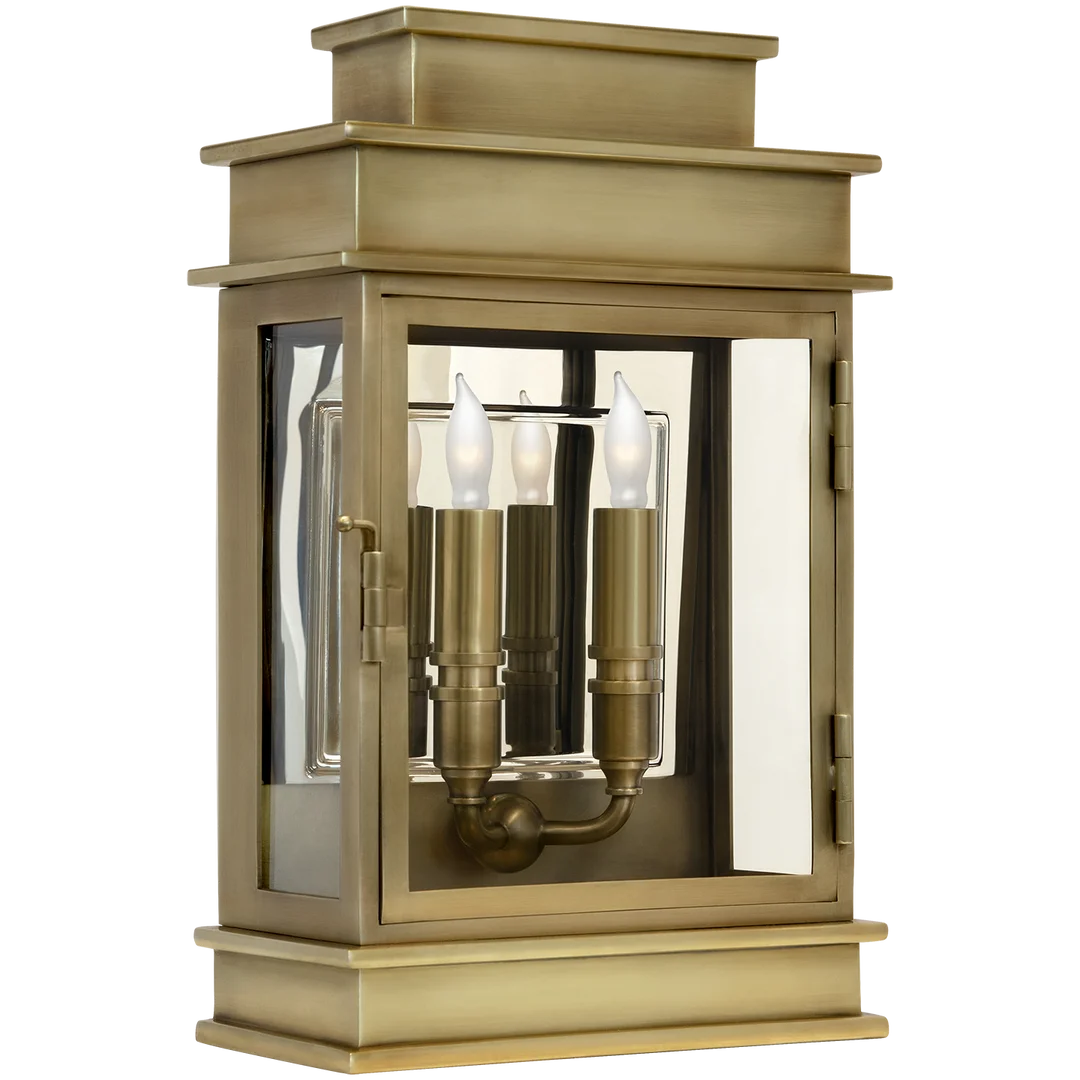 Liony Lantern Short-Visual Comfort-VISUAL-CHD 2908AB-Wall LightingAntique-Burnished Brass-1-France and Son