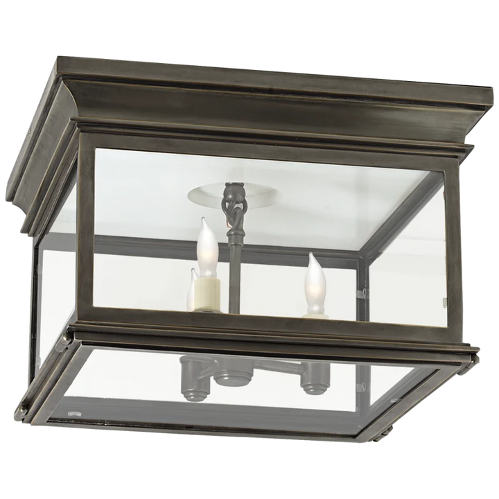 Clone Large Square Flush Mount-Visual Comfort-VISUAL-CHO 4311BZ-CG-Flush MountsBronze / 4311BZ-CG-Clear Glass-11-France and Son