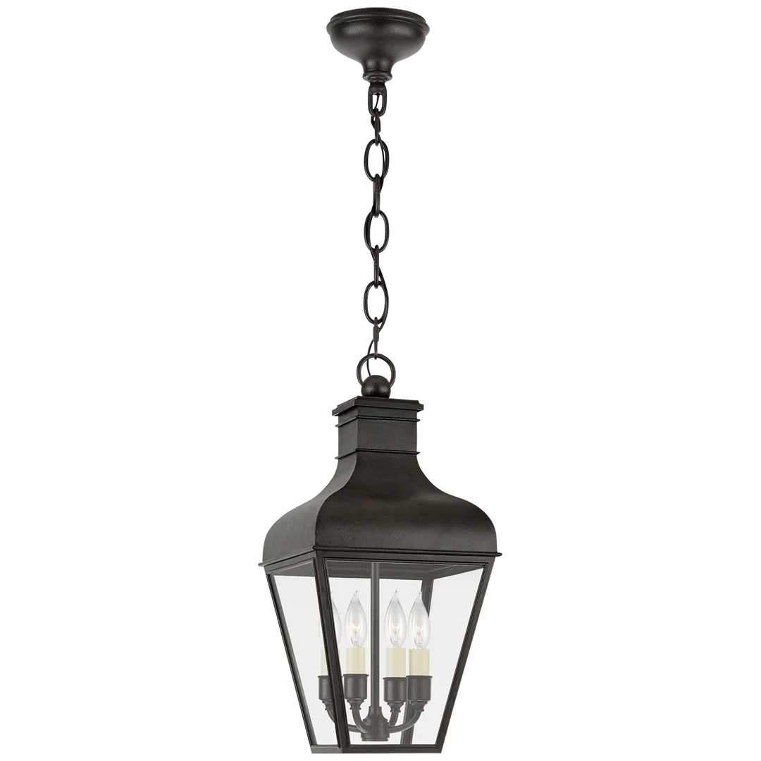 Frenta Small Hanging Lantern-Visual Comfort-VISUAL-CHO 5160FR-CG-Chandeliers-1-France and Son