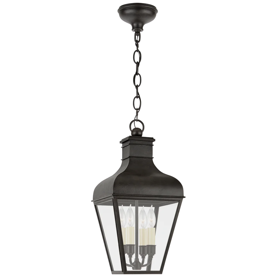 Freemount Grande Hanging Lantern-Visual Comfort-VISUAL-CHO 5163FR-CG-1-PendantsFrench Rust-Normal-Clear Glass-3-France and Son