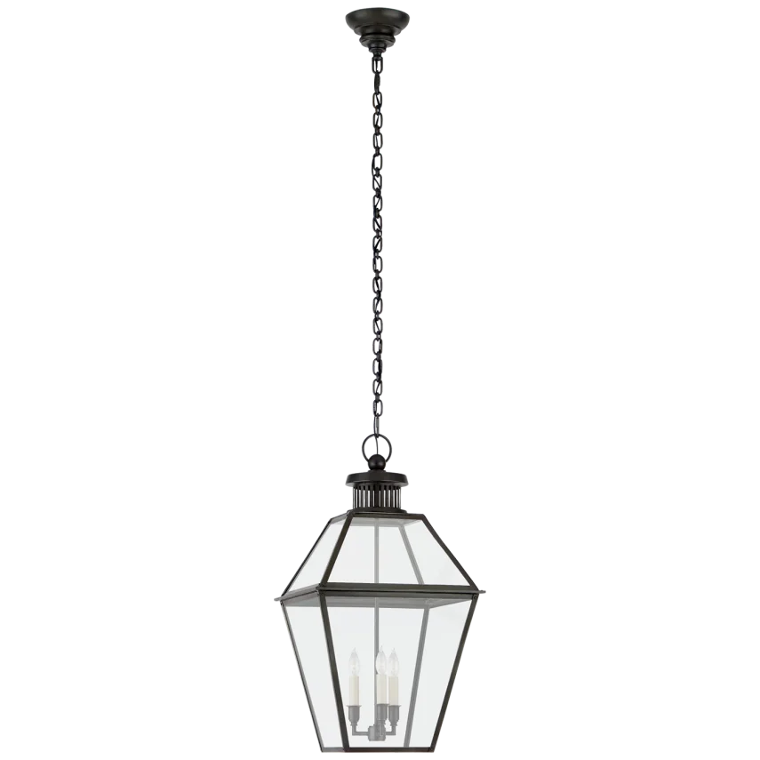 Starla Hanging Lantern-Visual Comfort-VISUAL-CHO 5371BC-CG-PendantsMedium-Clear Glass-3-France and Son