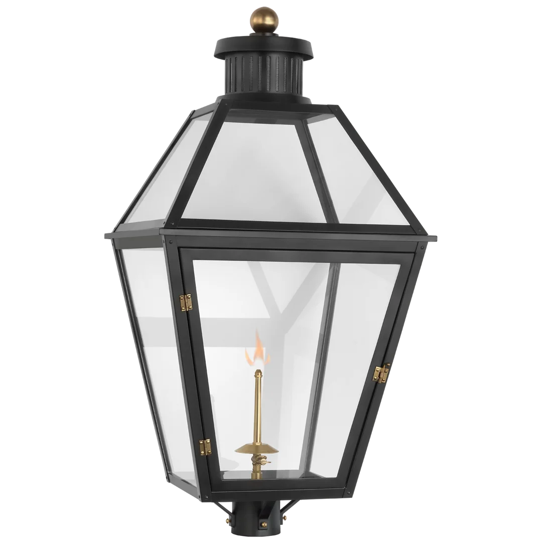 Starla Gas Post Light-Visual Comfort-VISUAL-CHO 7450BLK-CG-Outdoor Post LanternsMatte Black/Clear Glass-2-France and Son