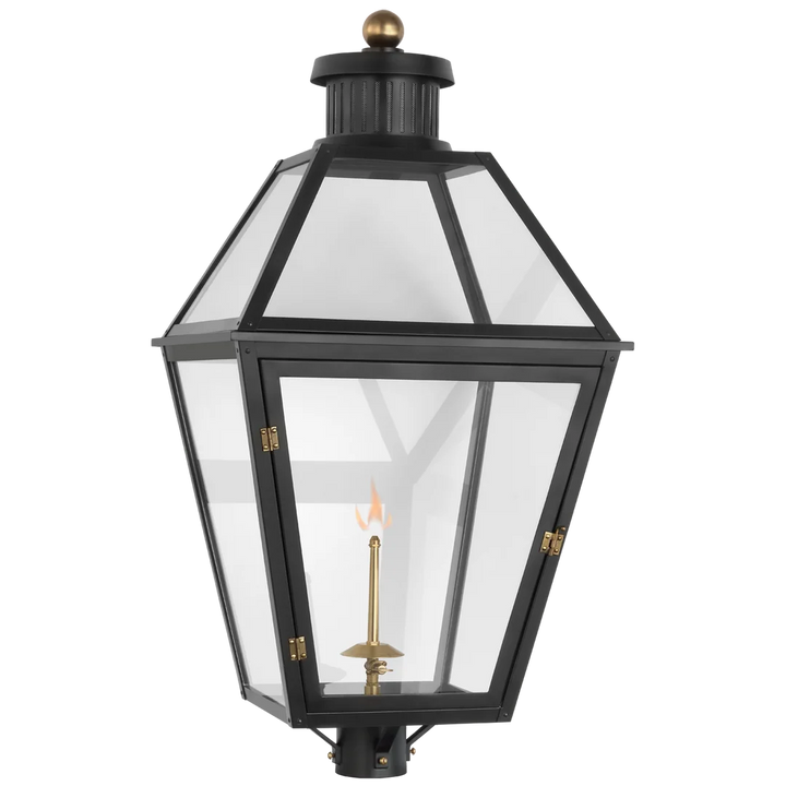 Starla Gas Post Light-Visual Comfort-VISUAL-CHO 7450BLK-CG-Outdoor Post LanternsMatte Black/Clear Glass-2-France and Son