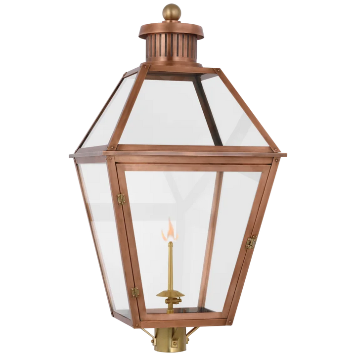 Starla Gas Post Light-Visual Comfort-VISUAL-CHO 7450SC-CG-Outdoor Post LanternsSoft Copper/Clear Glass-1-France and Son