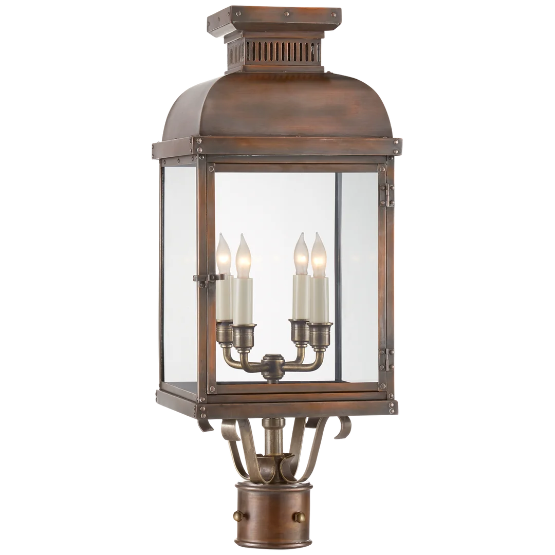 Suki Post Lantern-Visual Comfort-VISUAL-CHO 7821NC-CG-Outdoor Post Lanterns-2-France and Son