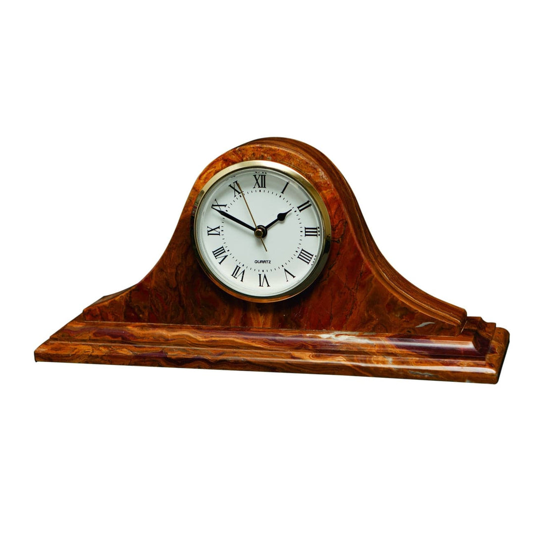 Saturn Collection Saffron Brown Onyx Mantle clock-Marble Crafter-MC-CL20-SB-Clocks-1-France and Son