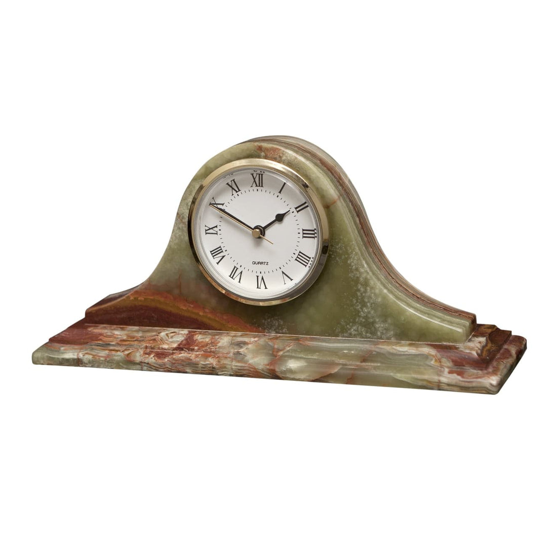 Saturn Collection Whirl Green Onyx Mantle clock-Marble Crafter-MC-CL20-WG-Clocks-1-France and Son