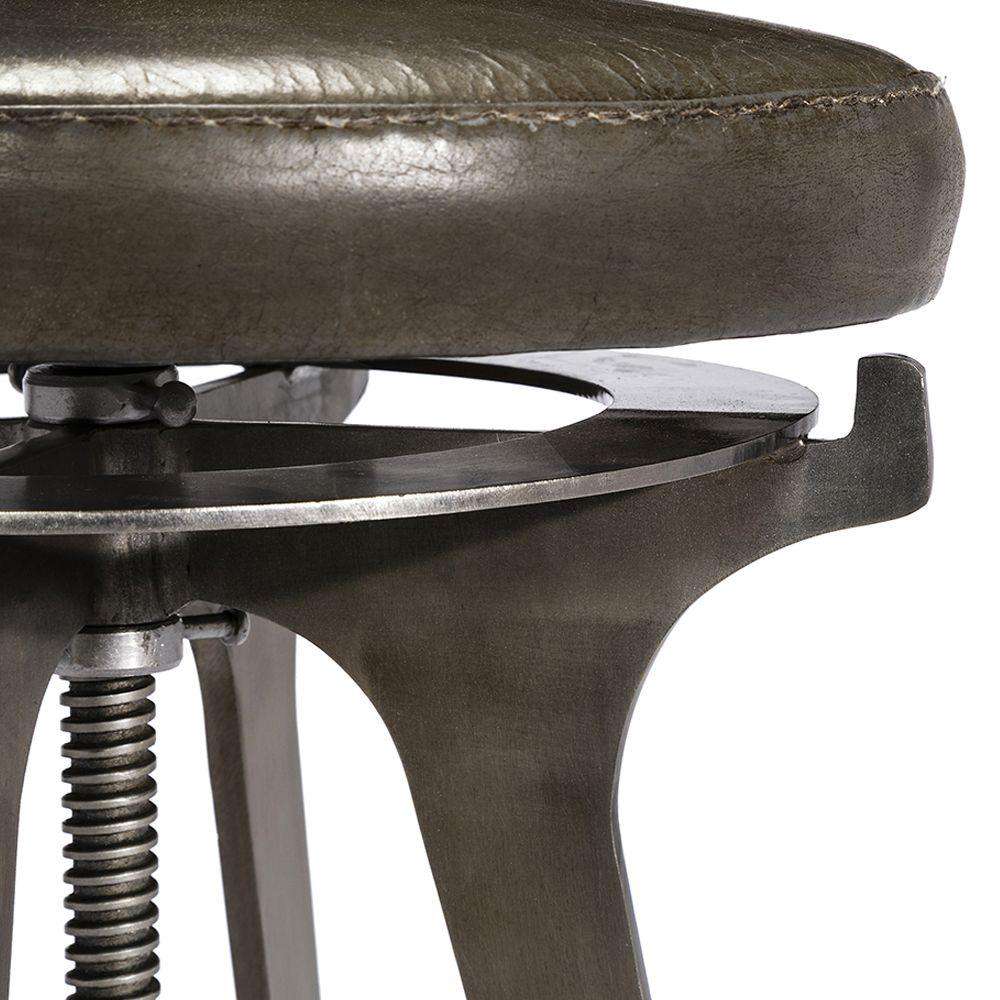 Colton Adjustable Stool-Interlude-INTER-175126-Bar StoolsAntique Silver-8-France and Son