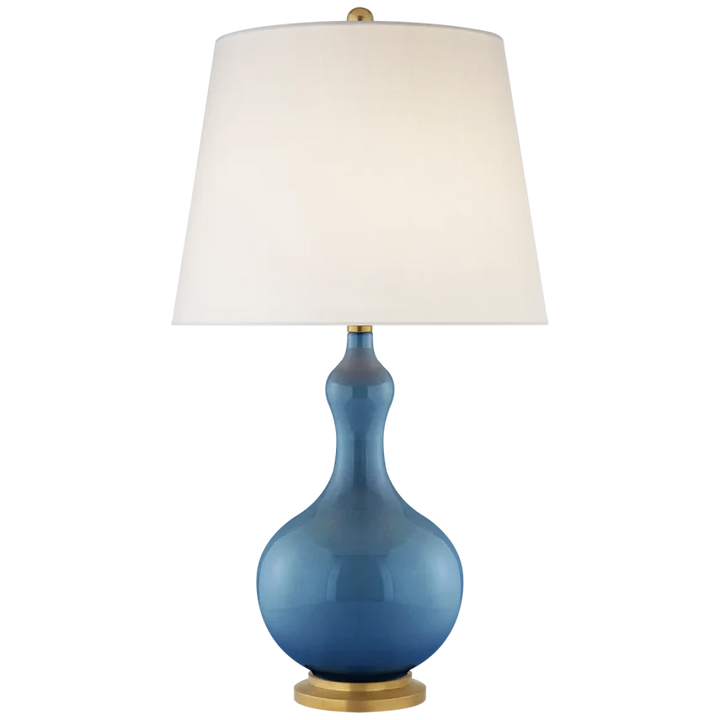 Andisan Medium Table Lamp-Visual Comfort-VISUAL-CS 3602AQC-L-Table LampsAqua Crackle-Linen Shade-1-France and Son