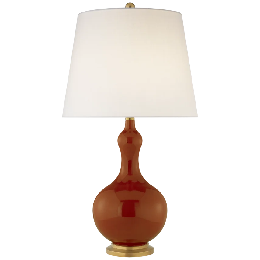 Andisan Medium Table Lamp-Visual Comfort-VISUAL-CS 3602CIN-L-Table LampsCinnabar-Linen Shade-2-France and Son