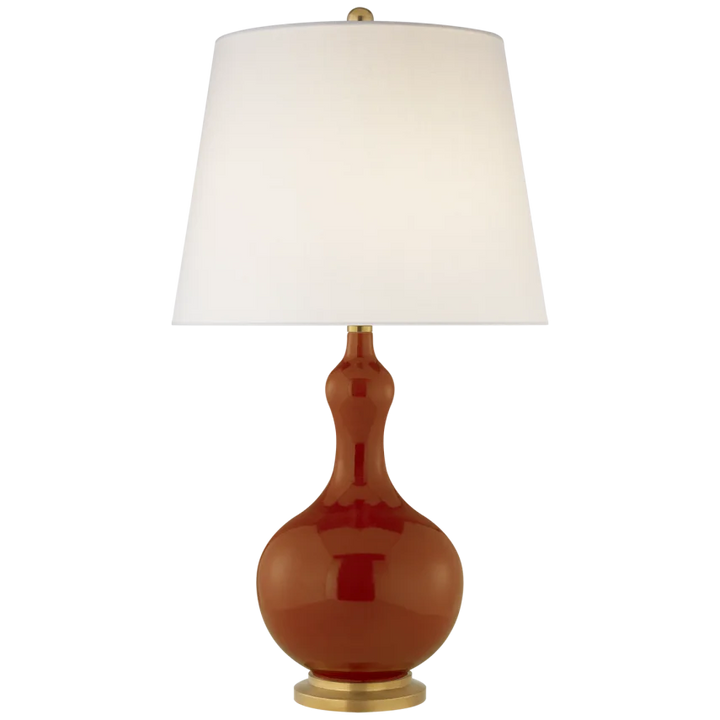 Andisan Medium Table Lamp-Visual Comfort-VISUAL-CS 3602CIN-L-Table LampsCinnabar-Linen Shade-2-France and Son