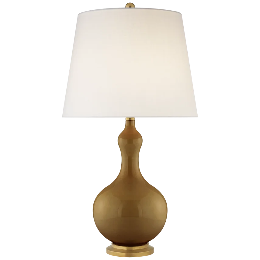 Andisan Medium Table Lamp-Visual Comfort-VISUAL-CS 3602DKH-L-Table LampsDark Honey-Linen Shade-3-France and Son