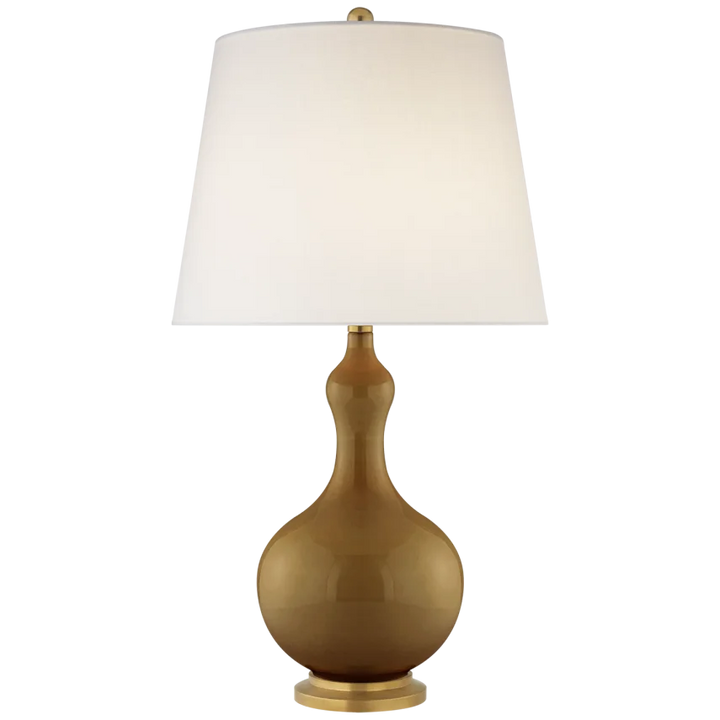 Andisan Medium Table Lamp-Visual Comfort-VISUAL-CS 3602DKH-L-Table LampsDark Honey-Linen Shade-3-France and Son