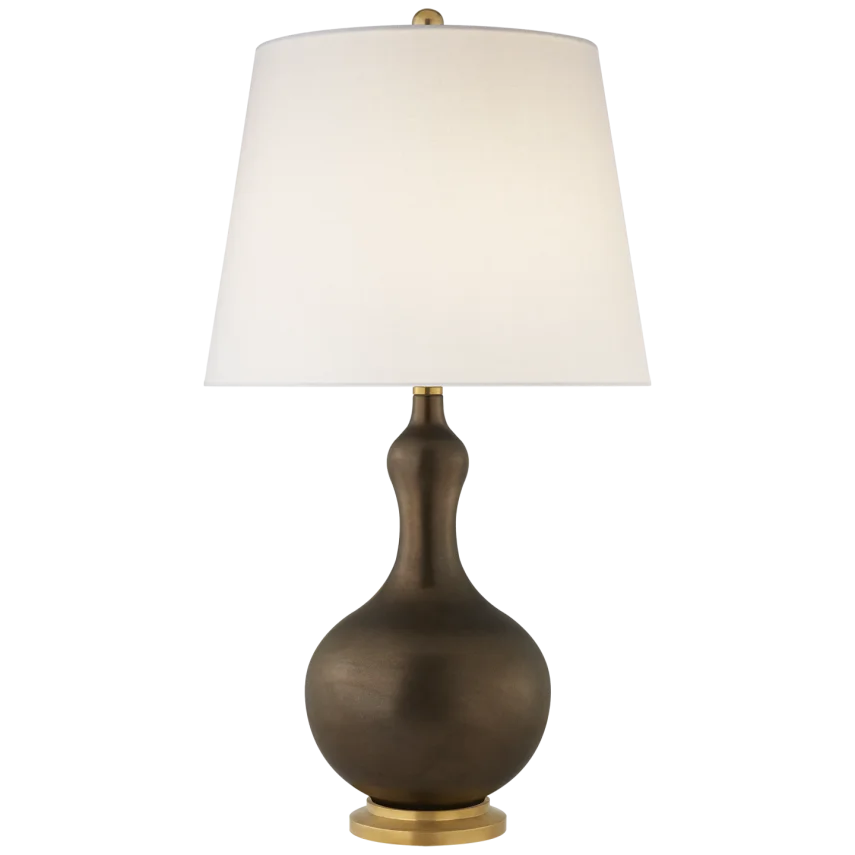 Andisan Medium Table Lamp-Visual Comfort-VISUAL-CS 3602MBZ-L-Table LampsMatte Bronze-Linen Shade-5-France and Son