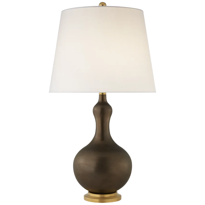 Andisan Medium Table Lamp-Visual Comfort-VISUAL-CS 3602MBZ-L-Table LampsMatte Bronze-Linen Shade-5-France and Son