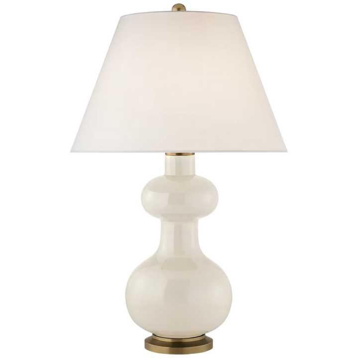 Chambell Table Lamp-Visual Comfort-VISUAL-CS 3606IVO-L-Table LampsMedium-Ivory-Linen Shade-14-France and Son