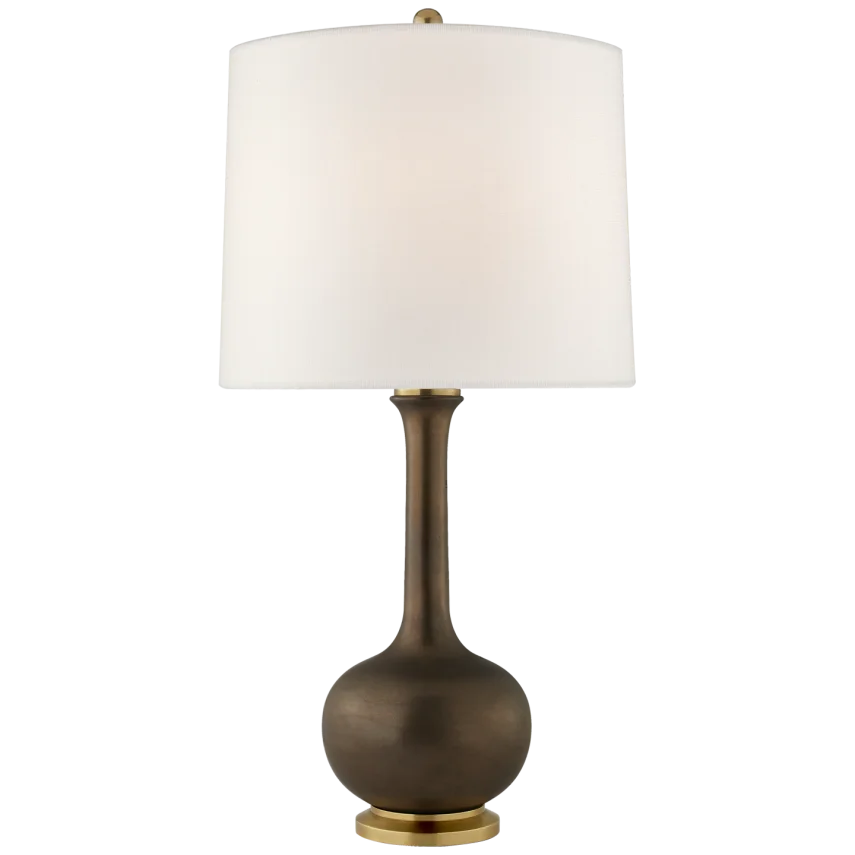 Cody Medium Table Lamp-Visual Comfort-VISUAL-CS 3611MBZ-L-Table LampsMatte Bronze-Linen Shade-5-France and Son