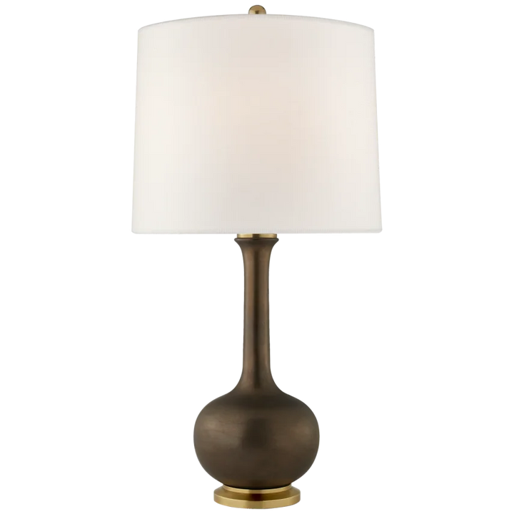 Cody Medium Table Lamp-Visual Comfort-VISUAL-CS 3611MBZ-L-Table LampsMatte Bronze-Linen Shade-5-France and Son