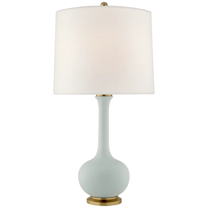 Cody Medium Table Lamp-Visual Comfort-VISUAL-CS 3611MSB-L-Table LampsMatte Sky Blue-Linen Shade-6-France and Son