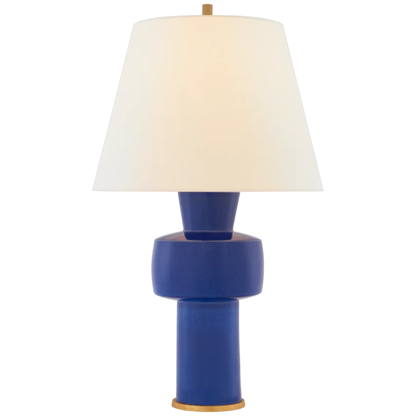 Edward Medium Table Lamp-Visual Comfort-VISUAL-CS 3656FLB-L-Table LampsFlowing Blue-2-France and Son