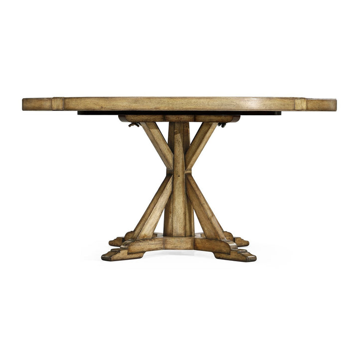 Circular Dining Table-Jonathan Charles-JCHARLES-491086-48D-CFW-Dining TablesCountry Walnut-48" Without Inbuilt Lazy Susan-34-France and Son