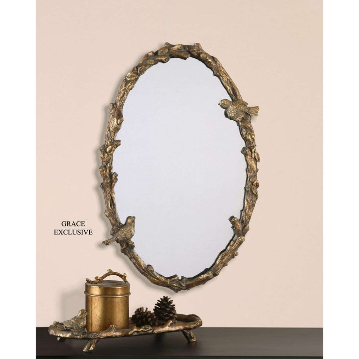 Paza Oval Vine Gold Mirror-Uttermost-UTTM-13575 P-Mirrors-2-France and Son