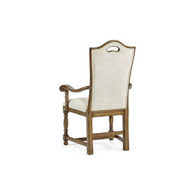 Casual High Back Arm Chair-Jonathan Charles-JCHARLES-493381-AC-DTM-F400-Dining ChairsMedium Driftwood & Shambala-11-France and Son