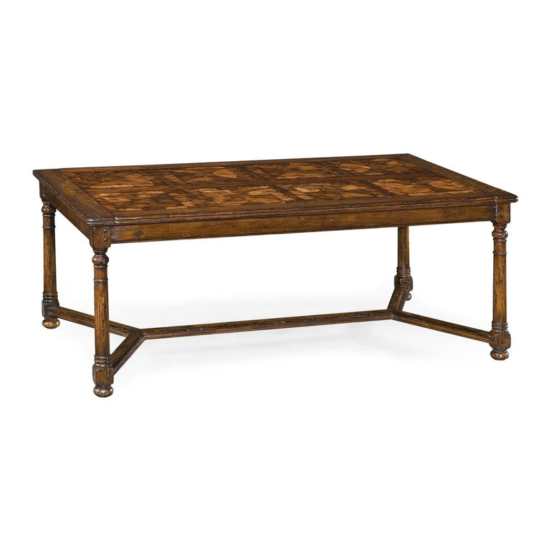 Walnut Rectangular Parquet Oyster Coffee Table-Jonathan Charles-JCHARLES-493413-COS-Coffee Tables-1-France and Son