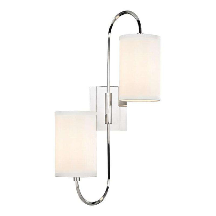 Junius 2 Light Wall Sconce Aged Brass-Hudson Valley-HVL-9100-PN-Wall LightingPolished Nickel-2-France and Son