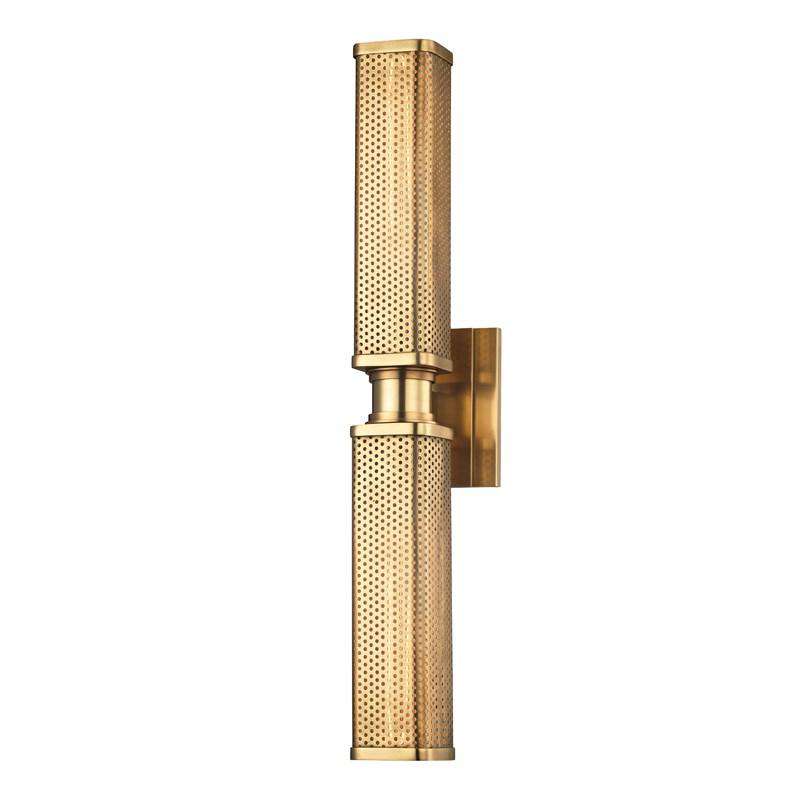 Gibbs 2 Light Wall Sconce-Hudson Valley-HVL-7032-AGB-Wall LightingAged Brass-1-France and Son