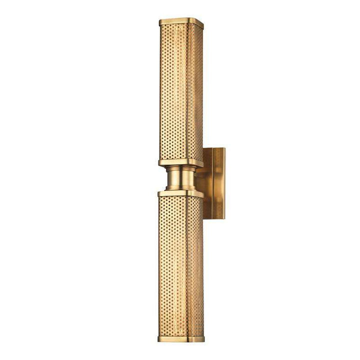 Gibbs 2 Light Wall Sconce-Hudson Valley-HVL-7032-AGB-Wall LightingAged Brass-1-France and Son