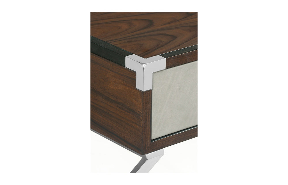Campaign Style Dark Santos Rosewood Bedside Table with Drawer-Jonathan Charles-JCHARLES-500239-SAD-Nightstands-2-France and Son