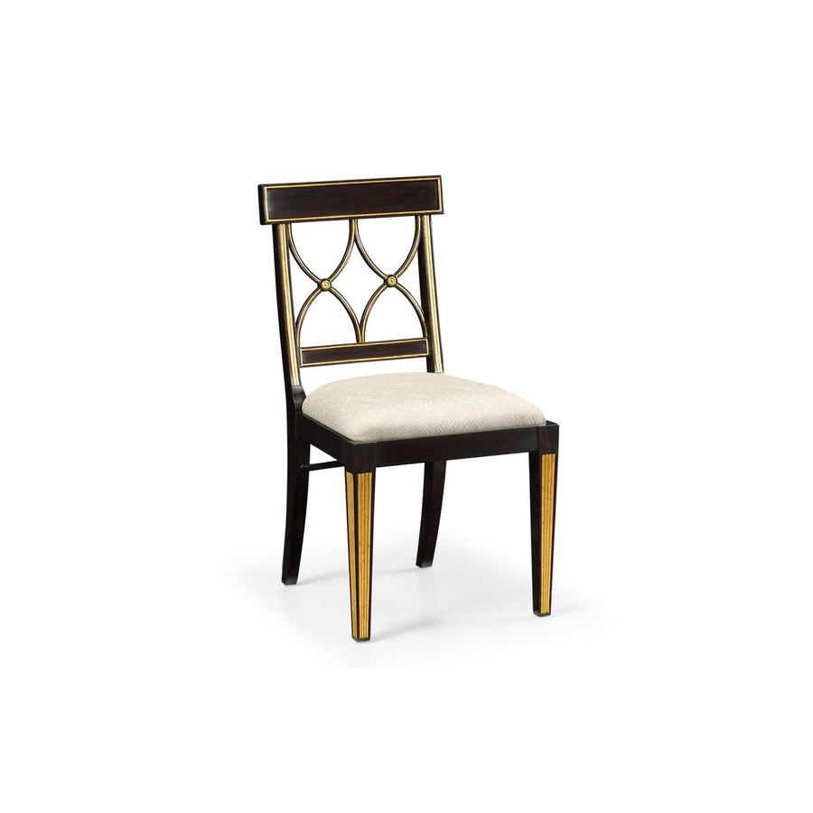 Regency Curved Back Side Chair-Jonathan Charles-JCHARLES-494347-SC-EBF-F200-Dining ChairsBlack Painted & Skipper F200-1-France and Son