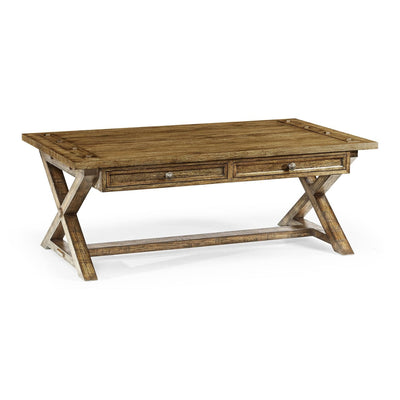Casual Rectangular Coffee Table-Jonathan Charles-JCHARLES-491085-CFW-Coffee TablesCountry Walnut-11-France and Son