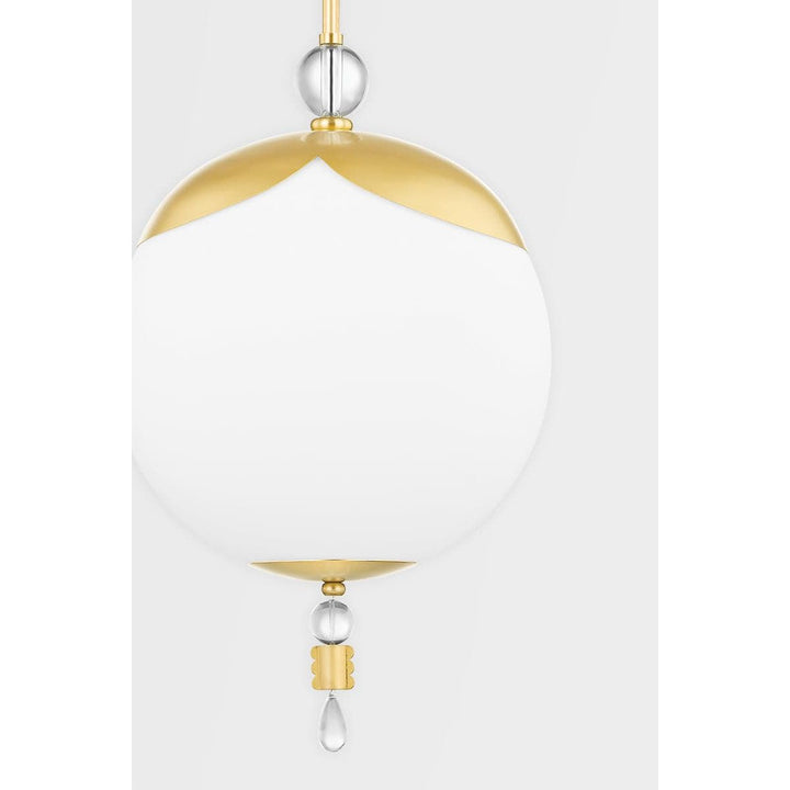 Perla 1 Light Large Pendant Aged Brass-Hudson Valley-HVL-KBS1748701L-AGB-Pendants-2-France and Son