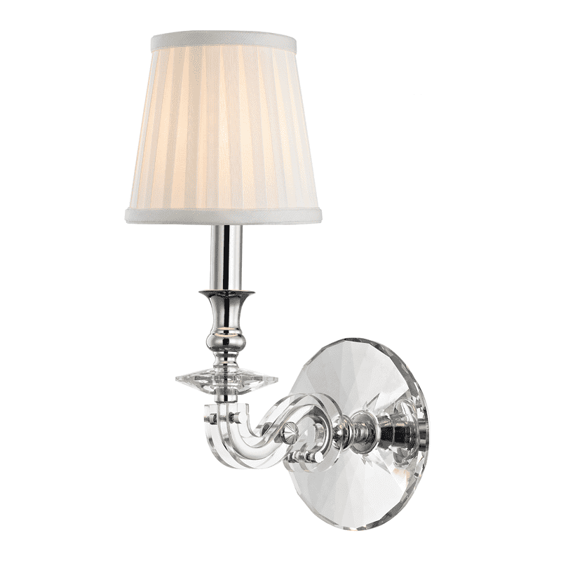 Lapeer 1 Light Wall Sconce-Hudson Valley-HVL-1291-PN-Wall LightingPolished Nickel-2-France and Son