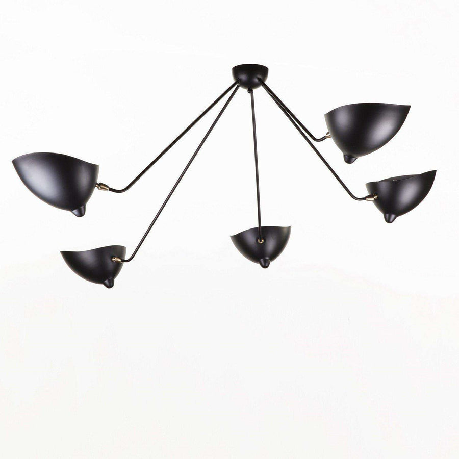 Mid-Century Modern Reproduction 5 Arm MCL-SP5 Spider Ceiling Lamp Inspired by Serge Mouille