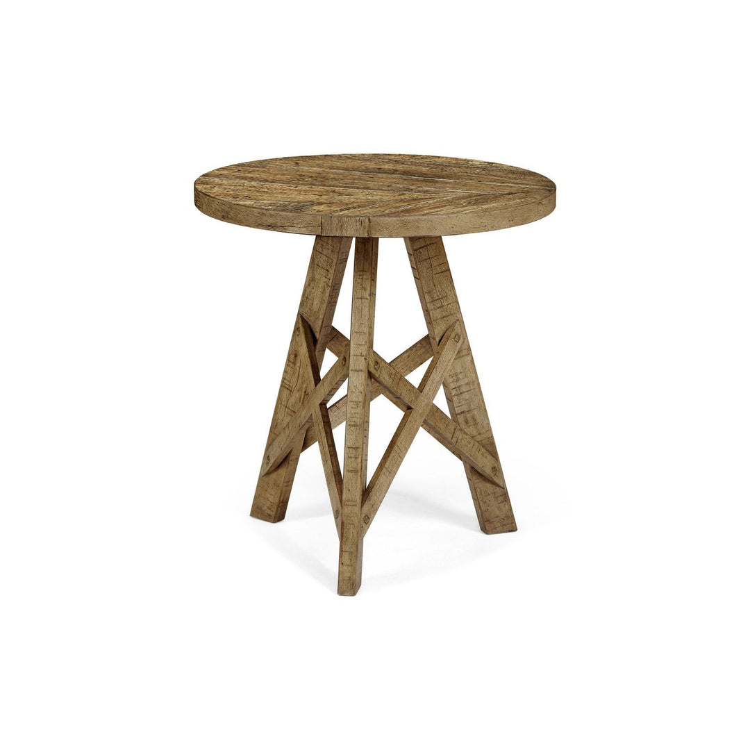 Rustic Circular Lamp Table-Jonathan Charles-JCHARLES-491075-CFW-Side TablesCountry Walnut-10-France and Son