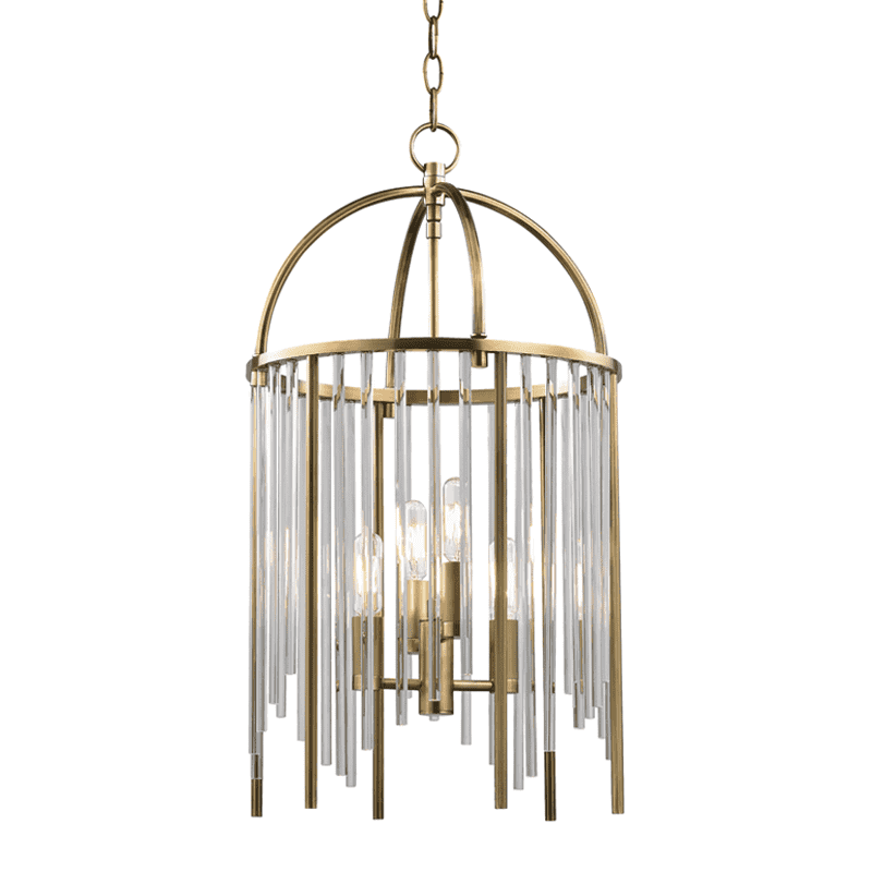Lewis 4 Light Pendant Aged Brass-Hudson Valley-HVL-2512-AGB-Pendants-1-France and Son