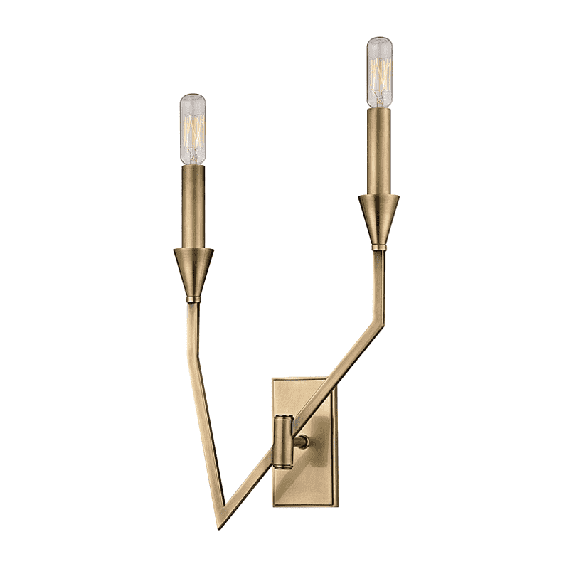 Archie 2 Light Right Wall Sconce-Hudson Valley-HVL-8502R-AGB-Wall LightingAged Brass-1-France and Son
