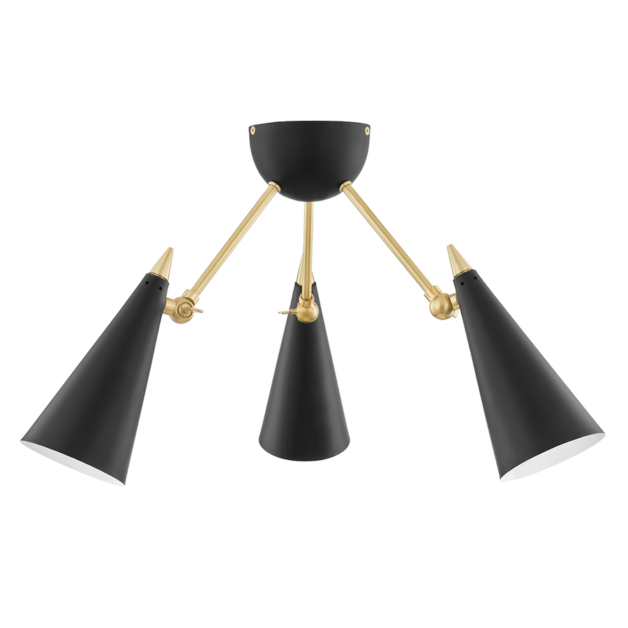 Moxie 3 Light Semi Flush-Mitzi-HVL-H441603-AGB/BK-Flush MountsAged Brass / Black-1-France and Son