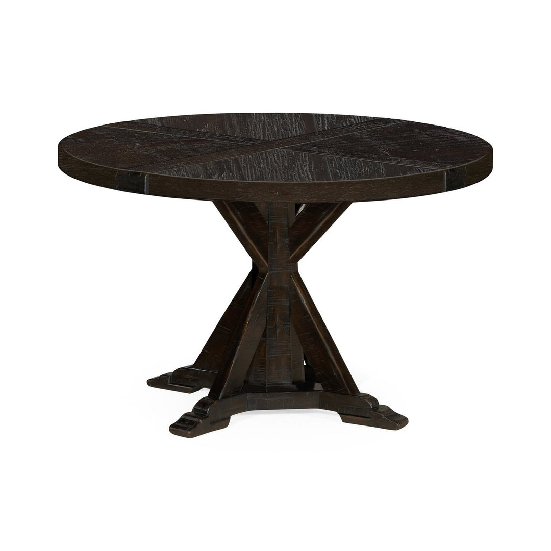 Circular Dining Table-Jonathan Charles-JCHARLES-491086-48D-CFW-Dining TablesCountry Walnut-48" Without Inbuilt Lazy Susan-21-France and Son