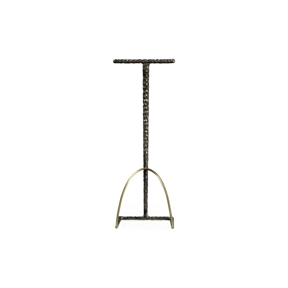 Hammered Antique Black Brass Sofa Drinks Table-Jonathan Charles-JCHARLES-495031-BRO-Side Tables-2-France and Son