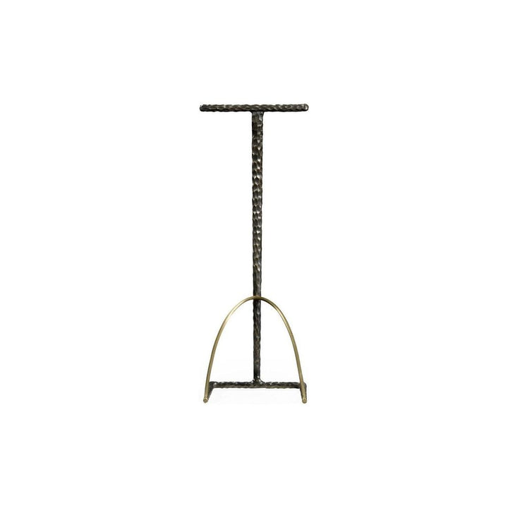 Hammered Antique Black Brass Sofa Drinks Table-Jonathan Charles-JCHARLES-495031-BRO-Side Tables-2-France and Son