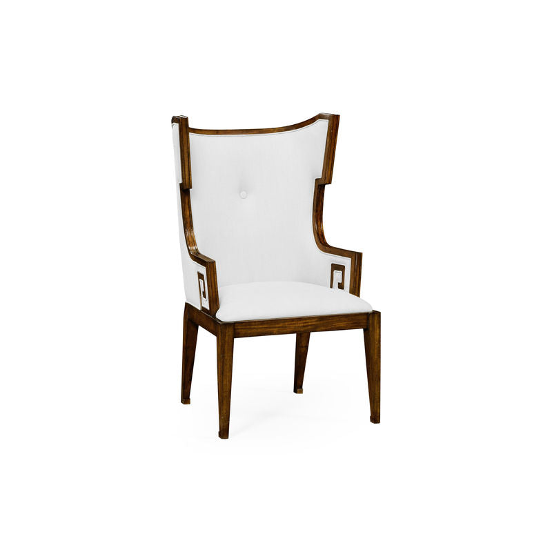 Greek Key Design Biedermeier Walnut Arm Chair-Jonathan Charles-JCHARLES-495047-AC-WAL-DCOM-Lounge Chairs-1-France and Son